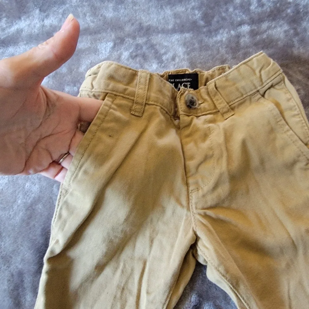 The Children's Place Chino Dress Trouser Baby Boy 6-9M Khaki Adjustable Waist